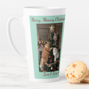 Katten Kerstboom, Afbeelding Namen Tekst, Aanpasse Latte Mok