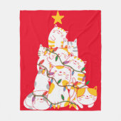 Katten kerstboom Funny Cats Kerstmis Fleece Deken (Voorkant)