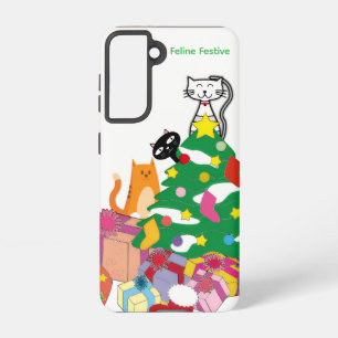 Katten Kerstfeest Katten Kerstmis Galaxy Hoesje –  Samsung Galaxy Hoesje