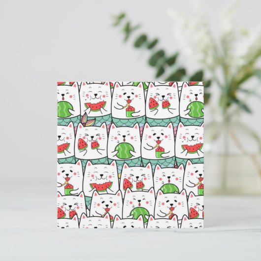 Katten Kerstkaart (Staand voorkant)