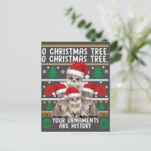 Katten kerstkerstShirt Funny Ornaments Pajama Fami Briefkaart