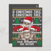 Katten kerstkerstShirt Funny Ornaments Pajama Fami Briefkaart (Voorkant / Achterkant)
