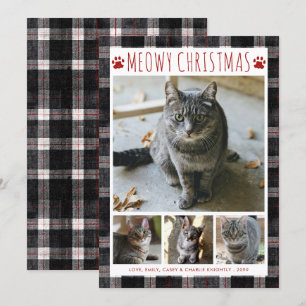 Katten KERSTMIJAUW 4 Foto Collage Plaid Feestdagenkaart