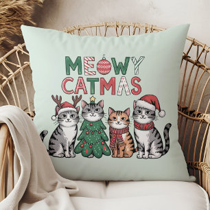 Katten Kerstmis Cute Christmas Cats - Holiday Deco Kussen