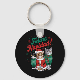 Katten Kerstmis Fun Cat Christmas Vakantie Xmas Sa Sleutelhanger