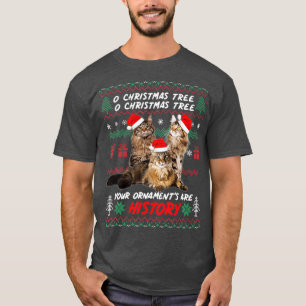 Katten Kerstmis Funny Ornamenten Maine Coon Lovers T-shirt