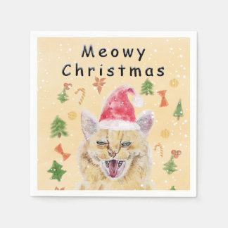 Katten Kerstmis kat grappig en schattig kat Servet