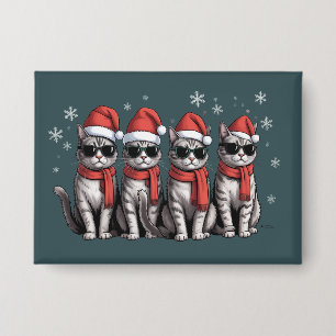 Katten Kerstmis Kat Moeder Vakantie Xmas Sinterkla Button