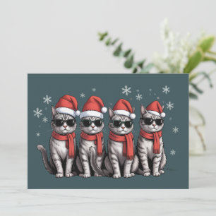 Katten Kerstmis Kat Moeder Vakantie Xmas Sinterkla Feestdagenkaart