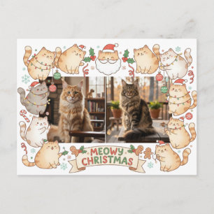 Katten Kerstmis Mooie Cartoon Kattenliefhebber Twe Briefkaart