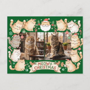 Katten Kerstmis Mooie Cartoon Kattenliefhebber Twe Briefkaart