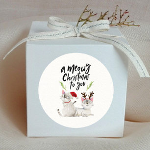 Katten Kerstmis Mooie Kattenliefhebbers Ronde Sticker