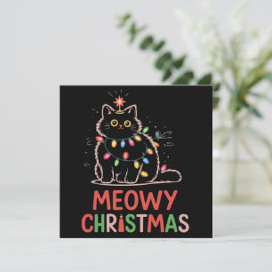 Katten Kerstmis Xmas Lichtjes Zwarte Katten Pyjama Feestdagenkaart