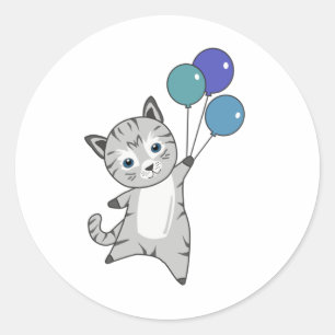 Katten Kitten ballonnen luiden: gezonde katten Ronde Sticker