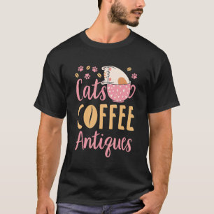 Katten Koffie Antiek Kat Antiquiteiten T-shirt