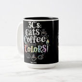 Katten Koffie en Kleuren Tweekleurige Koffiemok (Voorkant links)