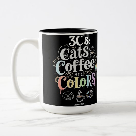 Katten Koffie en Kleuren Tweekleurige Koffiemok (Links)