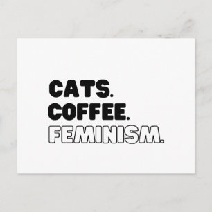 Katten Koffie Feminisme Feestdagenkaart