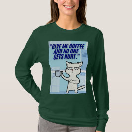Katten Koffie Quote T-shirt