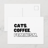 Katten Koffiefeminisme Briefkaart (Voorkant / Achterkant)