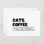 Katten Koffiefeminisme Feestdagenkaart (Voorkant / Achterkant)