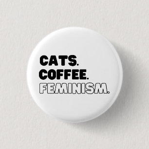 Katten Koffiefeminisme Ronde Button 3,2 Cm
