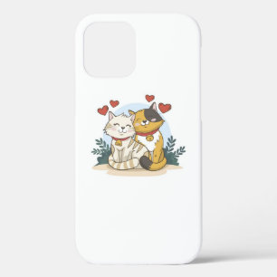 Katten koppels liefde iPhone 12 hoesje