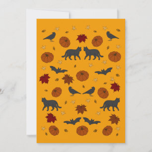 Katten, Kraaien en Vleermuizen Halloween Kaart