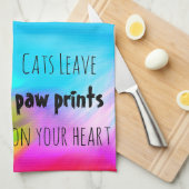 Katten Laat Paw Prints Op Uw Hart Keuken Handdoek (Quarter Fold)