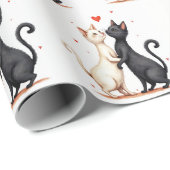 Katten langzaam dansen cadeaupapier (Rol Hoek)