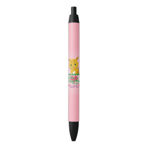 Katten laten pauwafdrukken zwarte inkt pen