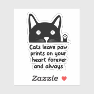 Katten laten pootafdrukken achter op je hart sticker