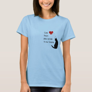 Katten laten prints achter in ons hart t-shirt