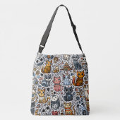 Katten Liefhebber Doodle Cross-body tas (Achterkant)