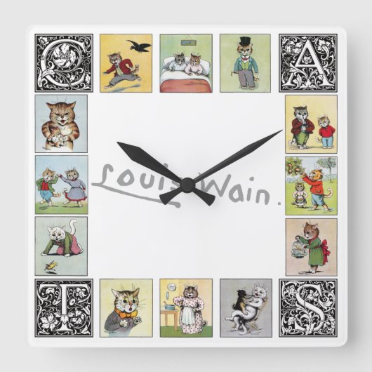 Katten, Louis Wain Vierkante Klok (Voorkant)