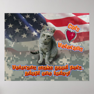 Katten Love Veterans - Poster