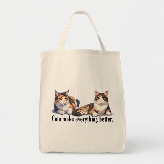 Katten maken alles beter Schattige Canvas tas (Voorkant)
