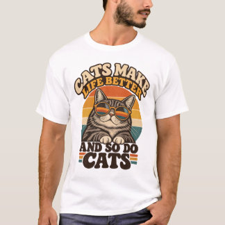 Katten Maken Het Leven Beter Retro T-Shirt