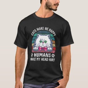 Katten maken me blij Mensen maken me hoofdpijn, Gr T-shirt