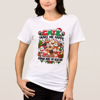 Katten maken me blij Mensen maken mijn hoofd pijn Tri-Blend Shirt