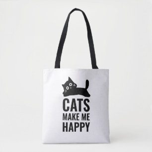 Katten maken me gelukkig draagtas