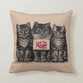 katten "Meer van je houden" Sierkussen
