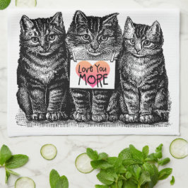 katten: "Meer van je houden" Witte handdoek
