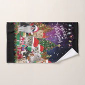 Katten Merry Kerstlight Bad Handdoek (Handdoek)