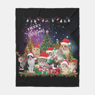 Katten Merry Kerstlight Fleece Deken