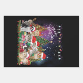Katten Merry Kerstlight Inpakpapier Vel (Voorkant)