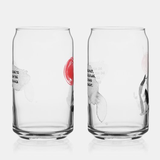 Katten met Bonsais en Boeddha Quotes Blikvorm Glas (Rechts)