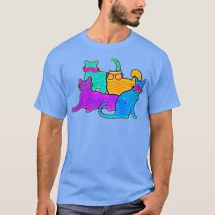Katten met bril en snor t-shirt