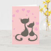 Katten met harten kaart (Gele Bloem)