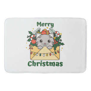 Katten met kerstbrief winterdieren badmat